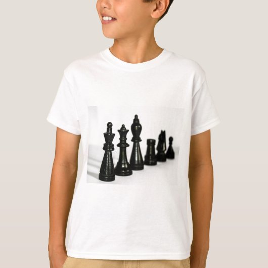 Black Chess Figuur het Perspectief van Stukken T-shirt (Voorkant)