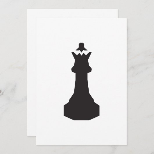 Black Chess Piece-uitnodigingen Kaart (Voorkant / Achterkant)