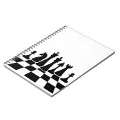 Black chess pieces on a chessboard notitieboek (Linkerzijde)