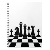 Black chess pieces on a chessboard notitieboek (Voorkant)