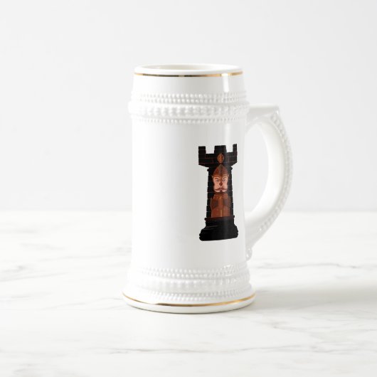 Black Chess Rook Bierpul (Voorkant rechts)