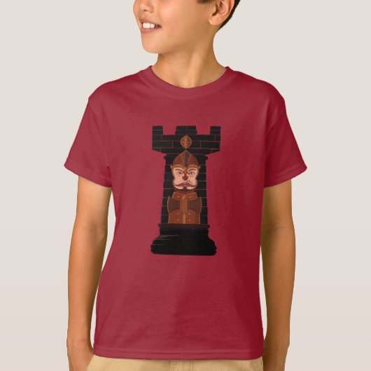 Black Chess Rook T-Shirt (Voorkant)