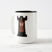 Black Chess Rook Two-Tone Coffee Mok (Voorkant links)