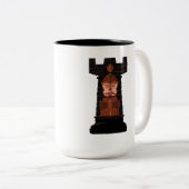 Black Chess Rook Two-Tone Coffee Mok (Voorkant rechts)