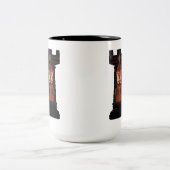 Black Chess Rook Two-Tone Coffee Mok (Center)