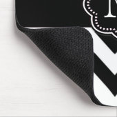 Black Chevron Damask Persoonlijke Mousepad Muismat (Hoek)