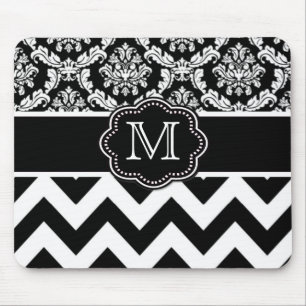 Black Chevron Damask Persoonlijke Mousepad Muismat