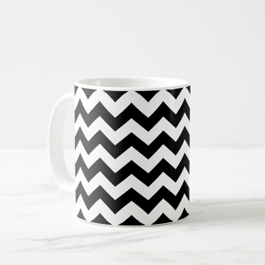 Black Chevron Koffiemok (Voorkant links)