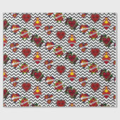 Black Chevron Mom Tattoo Cadeaupapier (Vlak)