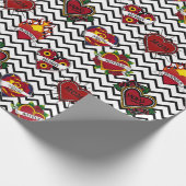 Black Chevron Mom Tattoo Cadeaupapier (Hoek)