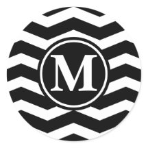 Black Chevron Monogram