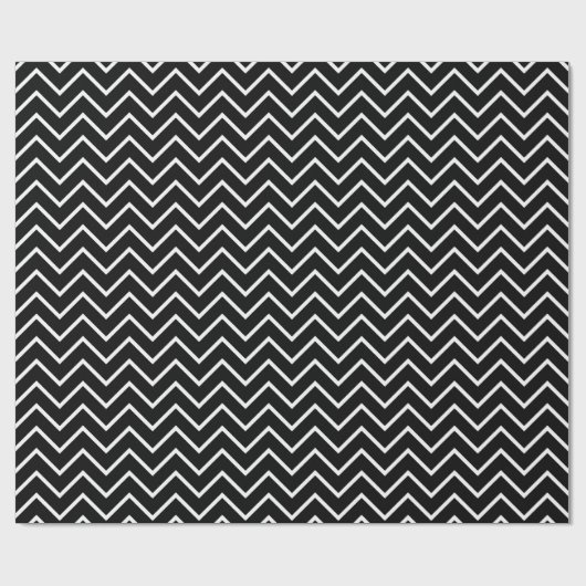 Black Chevron Pattern Cadeaupapier (Vlak)