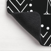 Black Chevron Pattern | Zwart monogram Muismat (Hoek)
