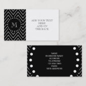 Black Chevron Pattern | Zwart monogram Visitekaartje (Voorkant / Achterkant)