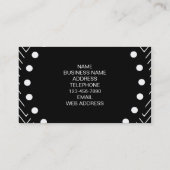 Black Chevron Pattern | Zwart monogram Visitekaartje (Achterkant)