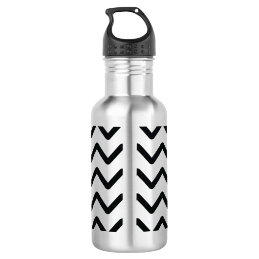 Black Chevron Pink Monogram Waterfles (Achterkant)