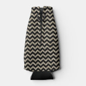 Black Chevron Silver Gold Monogram Flesjeskoeler (Achterkant)