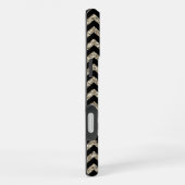 Black Chevron Silver Gold Monogram iPhone Hoesje (Rechterkant)