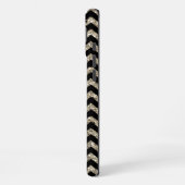 Black Chevron Silver Gold Monogram iPhone Hoesje (Linkerkant)