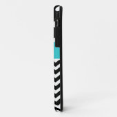 Black Chevron Stippen Blauwgroen persoonlijke tele Case-Mate iPhone Case (Achterkant/links)