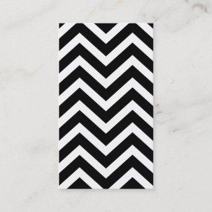 Black Chevron Striped Simple Plain Visitekaartje