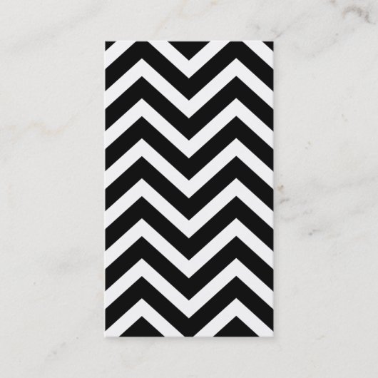 Black Chevron Striped Simple Plain Visitekaartje (Voorkant)