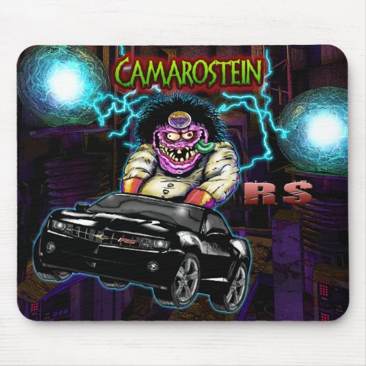 Black Chevy Camaro RS Mousepad Muismat (Voorkant)
