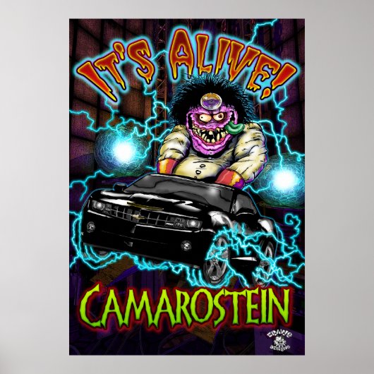 Black Chevy Camaro SS Poster (Voorkant)