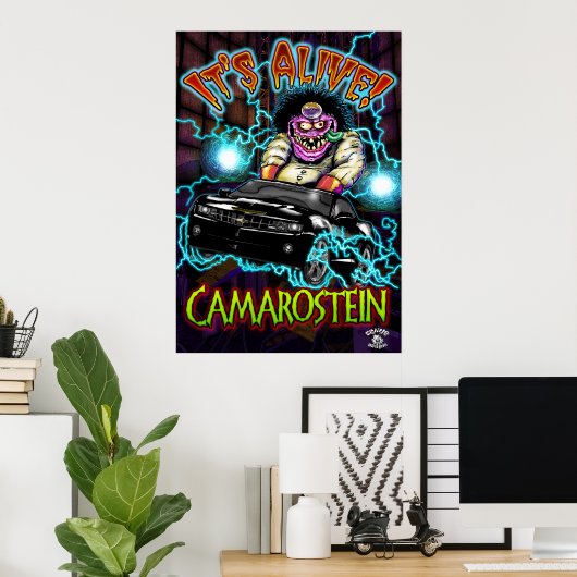 Black Chevy Camaro SS Poster (Thuiskantoor)