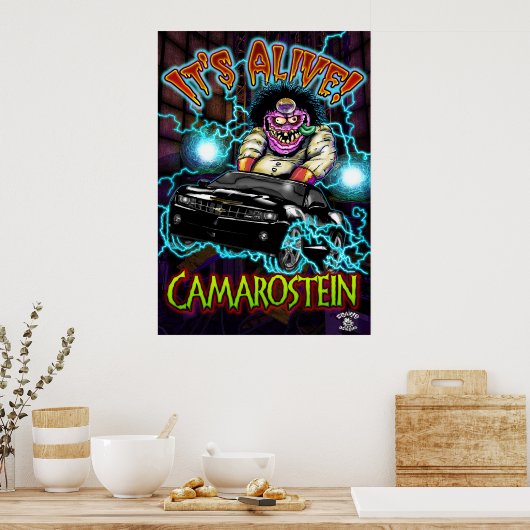 Black Chevy Camaro SS Poster (Keuken)