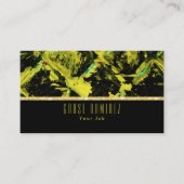 Black | Chic Faux Gold Glitter Monogram Visitekaartje (Voorkant)