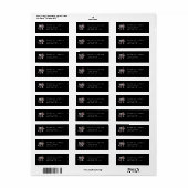 Black Chic Floral Monogram Return Address Label (Full Sheet)
