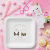 Black Chic Lace Waterverf Lingerie Vrijgezellenfee Papieren Bordje (Feest)