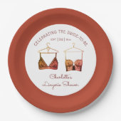 Black Chic Lace Waterverf Lingerie Vrijgezellenfee Papieren Bordje (Voorkant)