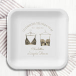 Black Chic Lace Waterverf Lingerie Vrijgezellenfee Papieren Bordje<br><div class="desc">Black Chic Lace Waterverf Lingerie Vrijgezellenfeest Papieren Borden Tableware is uitgerust met elegante zwarte vlekken met uw persoonlijke lingerie-partij,  panty party of vrijgezellenfeest in elegant script. Personaliseer door de tekst in de verstrekte tekstvakjes uit te geven. Creëer door ©Evco Studio www.zazzle.com/store/evcostudio</div>