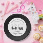 Black Chic Lace Waterverf Lingerie Vrijgezellenfee Papieren Bordje (Feest)