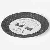 Black Chic Lace Waterverf Lingerie Vrijgezellenfee Papieren Bordje (Gekanteld)