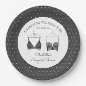 Black Chic Lace Waterverf Lingerie Vrijgezellenfee Papieren Bordje (Voorkant)