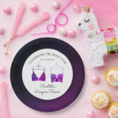 Black Chic Lace Waterverf Lingerie Vrijgezellenfee Papieren Bordje (Feest)