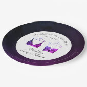 Black Chic Lace Waterverf Lingerie Vrijgezellenfee Papieren Bordje (Gekanteld)