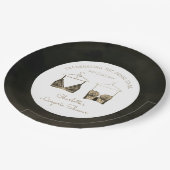 Black Chic Lace Waterverf Lingerie Vrijgezellenfee Papieren Bordje (Gekanteld)