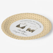 Black Chic Lace Waterverf Lingerie Vrijgezellenfee Papieren Bordje (Gekanteld)