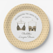 Black Chic Lace Waterverf Lingerie Vrijgezellenfee Papieren Bordje (Voorkant)