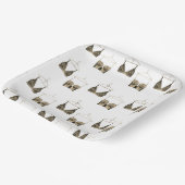 Black Chic Lace Waterverf Lingerie Vrijgezellenfee Papieren Bordje (Gebogen)