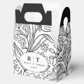 Black Chic Modern Floral Classic Welcome Bags Bedankdoosjes (Geopend)