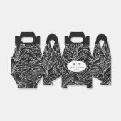 Black Chic Modern Floral Dank je huwelijk Bedankdoosjes (Uitgevouwen)