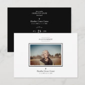 Black Chic Sophisticated Minimalist Photo Funeral (Voorkant / Achterkant)