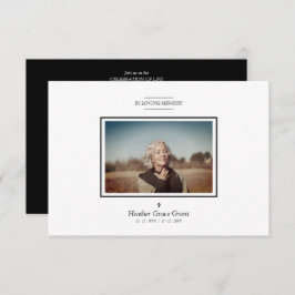 Black Chic Sophisticated Minimalist Photo Funeral