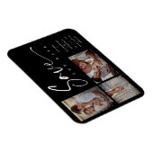 Black Chic Trendy Collage Wedding Covid19 3 Foto's Magneet (Rechterzijde)