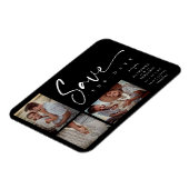 Black Chic Trendy Collage Wedding Covid19 3 Foto's Magneet (Linkerzijde)